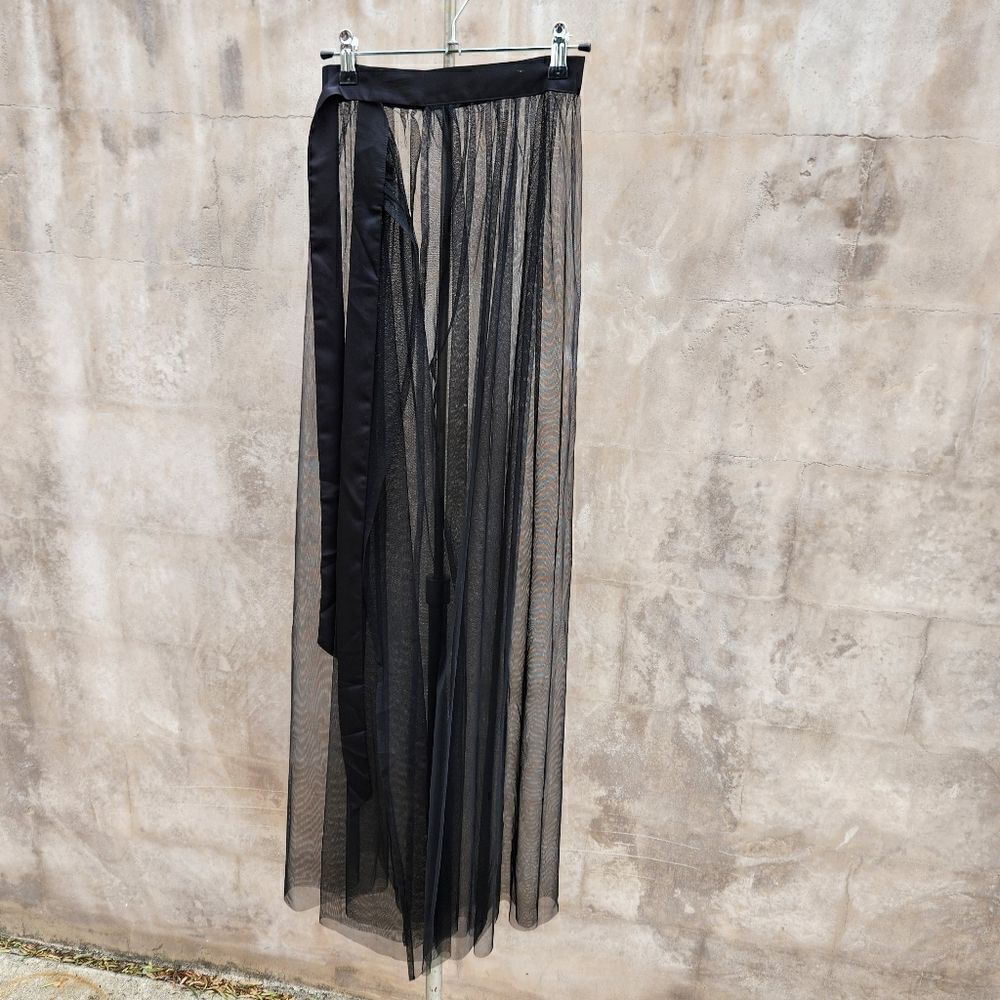 Nasty gal sheer maxi wrap skirt